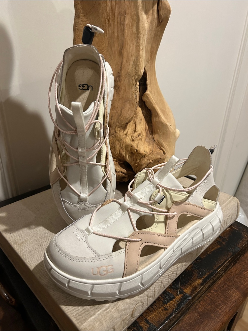UGG Women’s White and Blush Sport Sandal-Sneaker size 9 NWOT